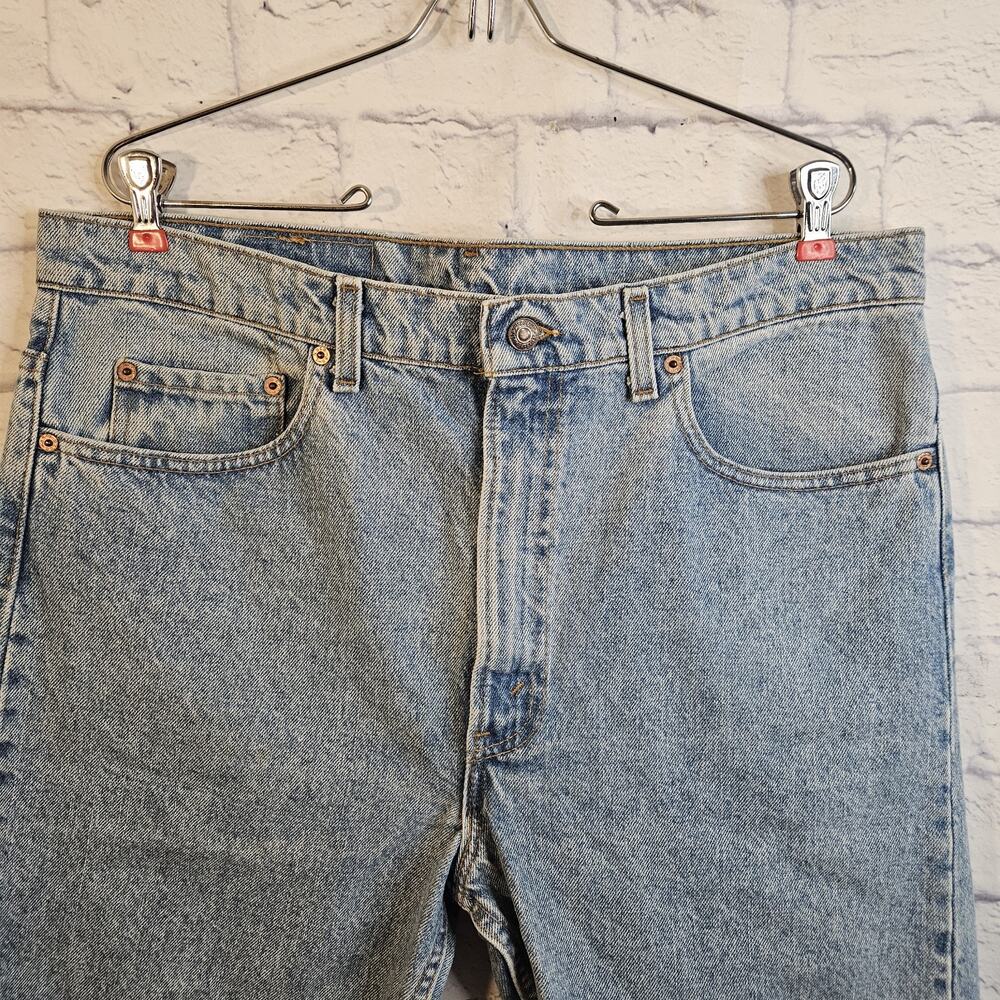 VTG Levi's 505 Regular Fit Straight Leg Red Tab Jeans 38x34 Light Wash USA '94 - Picture 2 of 9